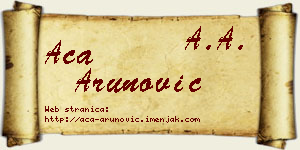 Aca Arunović vizit kartica